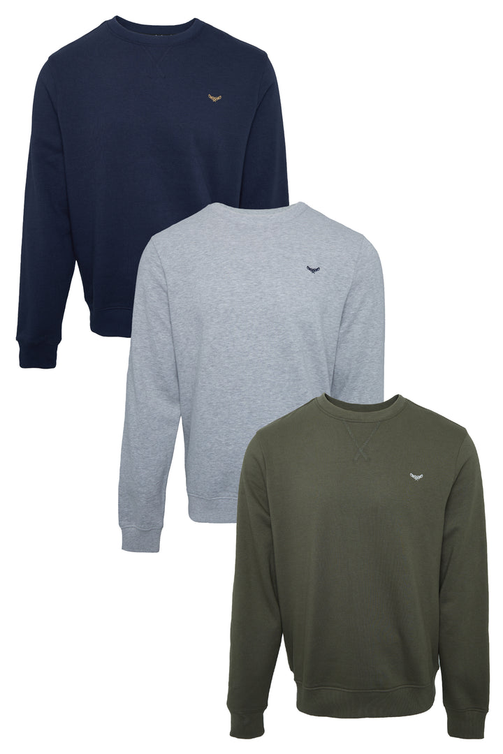 3 Pack Assorted Crew Neck Sweatshirts
