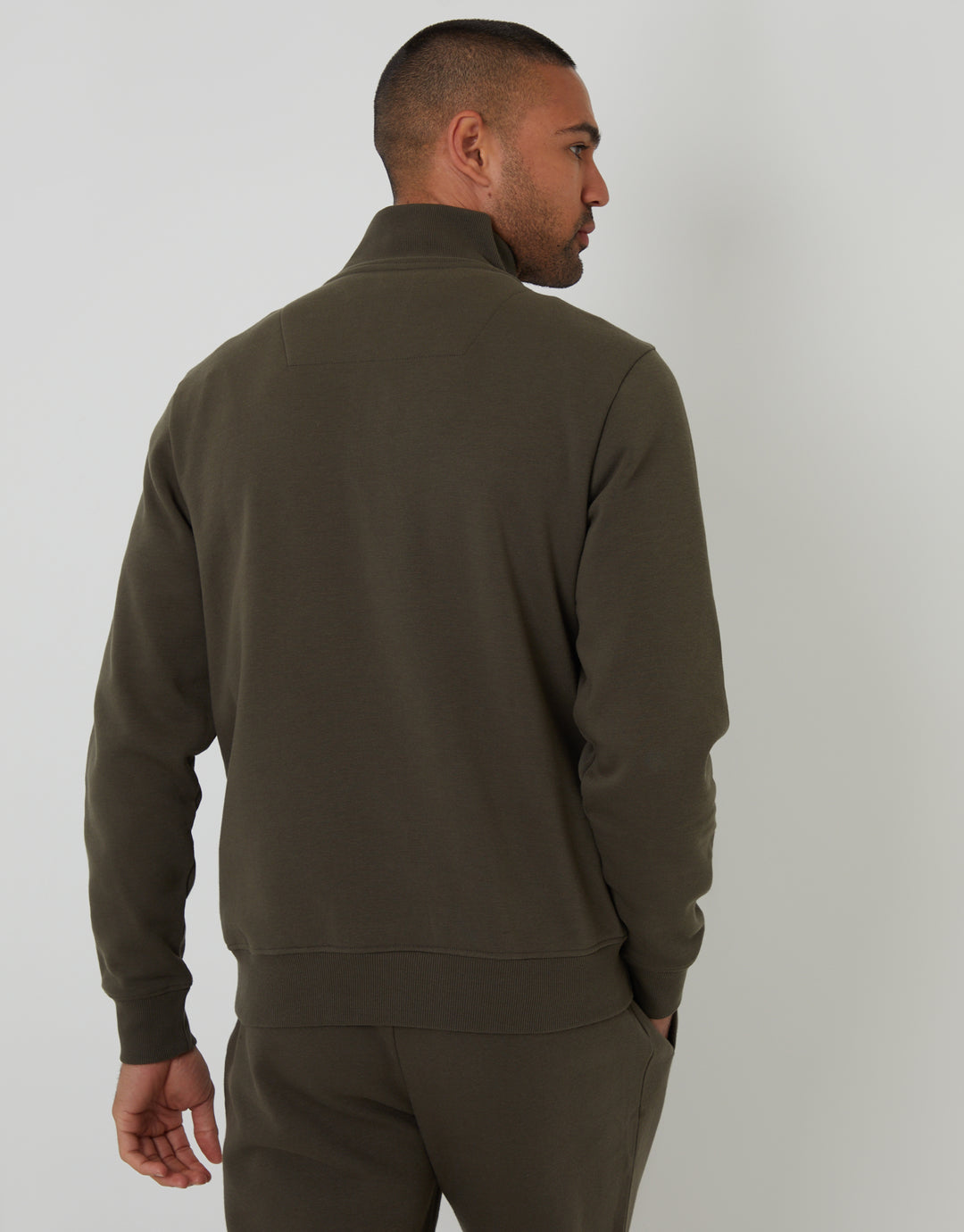 Black & Khaki Green Quarter Zip Sweatshirts (2 Pack)