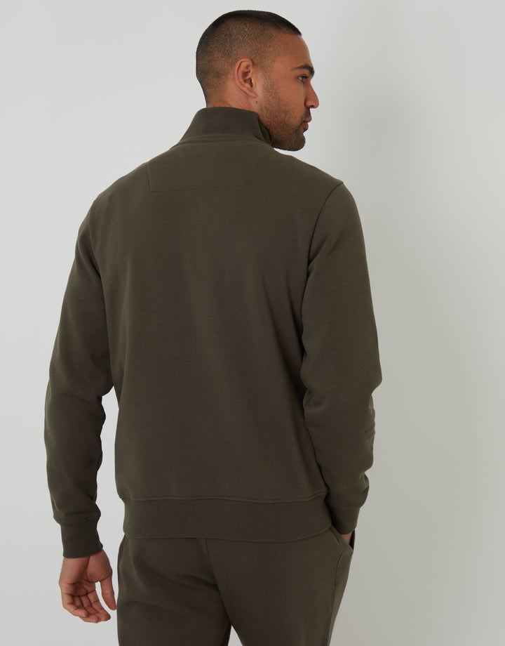 Black & Khaki Green Quarter Zip Sweatshirts (2 Pack)