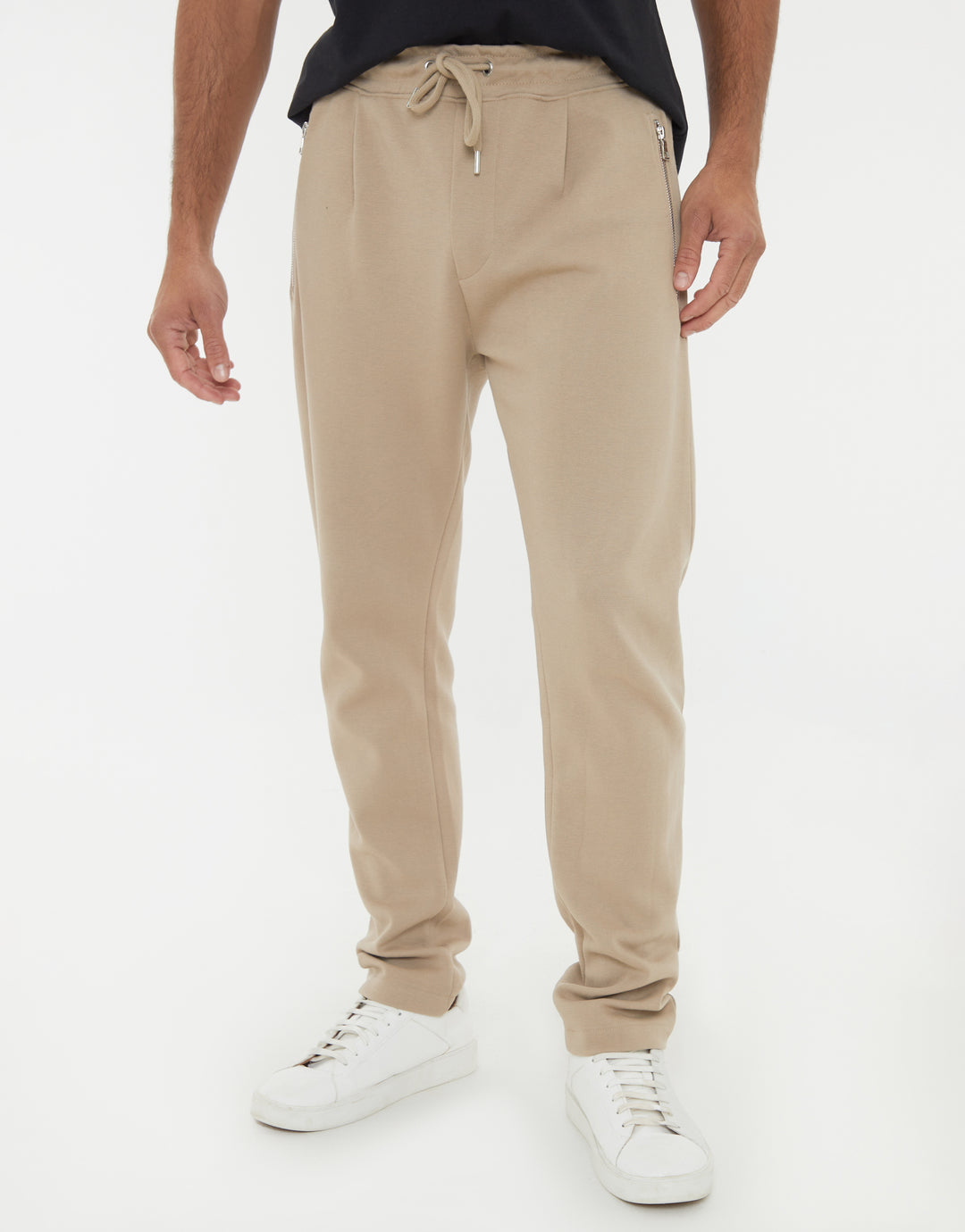 Stone Pique Open Hem Joggers