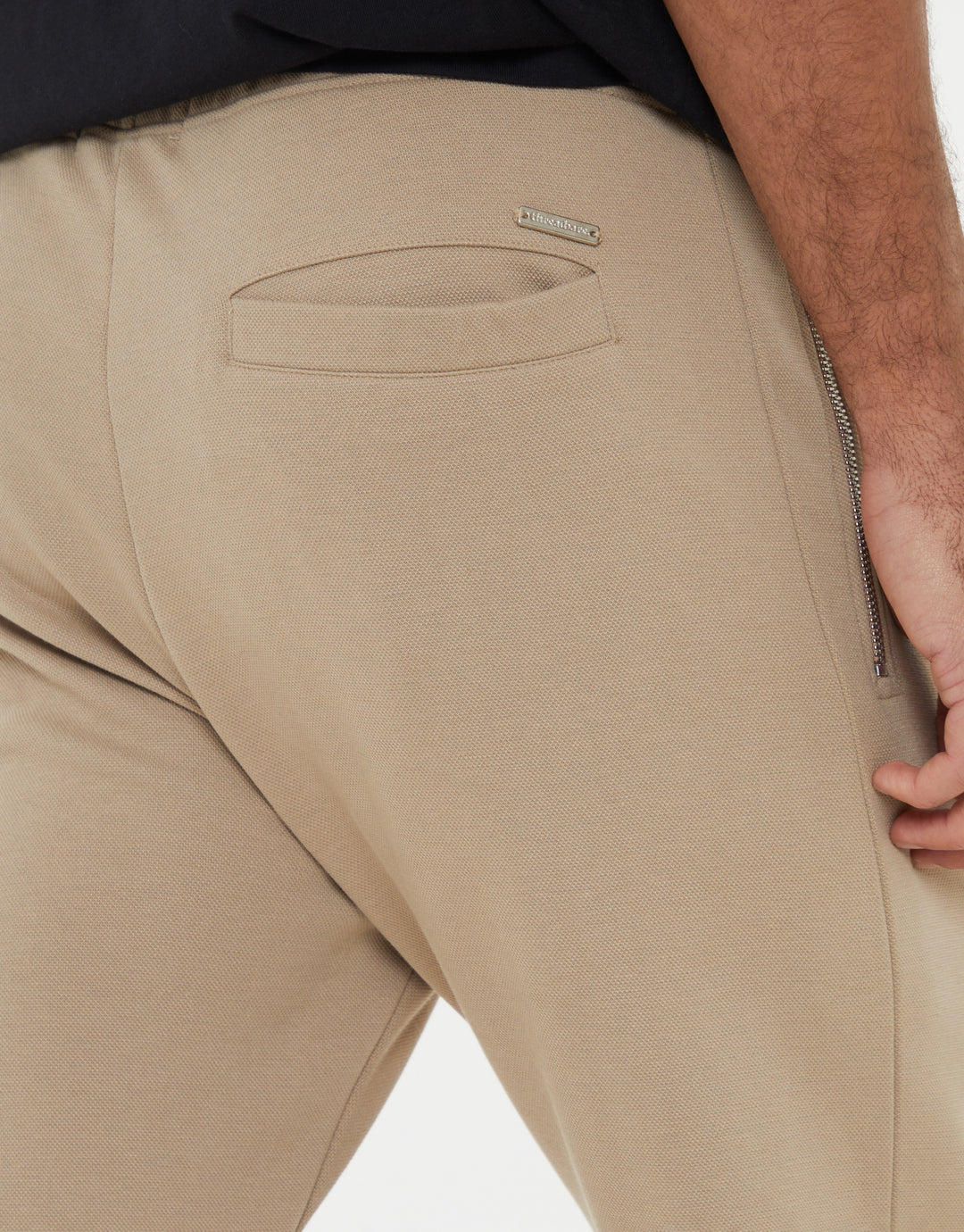 Stone Pique Open Hem Joggers