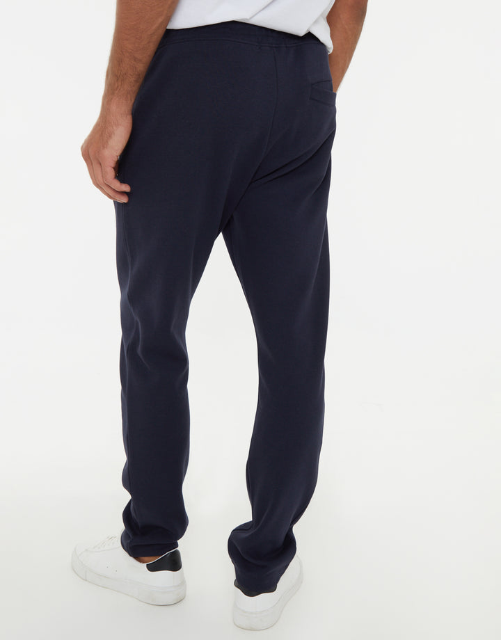 Navy Pique Open Hem Joggers