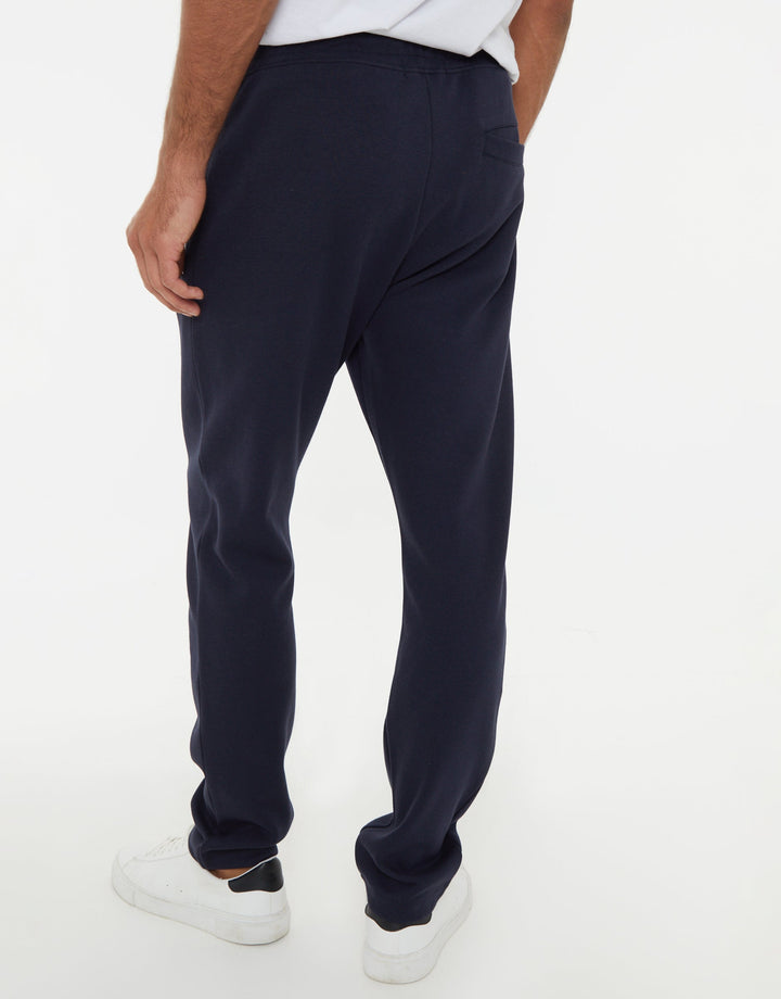 Navy Pique Open Hem Joggers