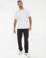 Pique Open Hem Joggers in Black