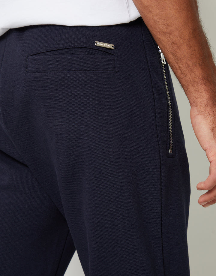 Cuffed Pique Joggers in Navy