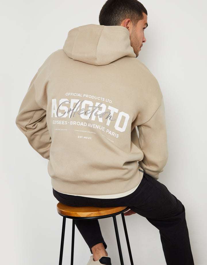 Dark Stone Graphic Print Relaxed Fit Overhead Hoodie