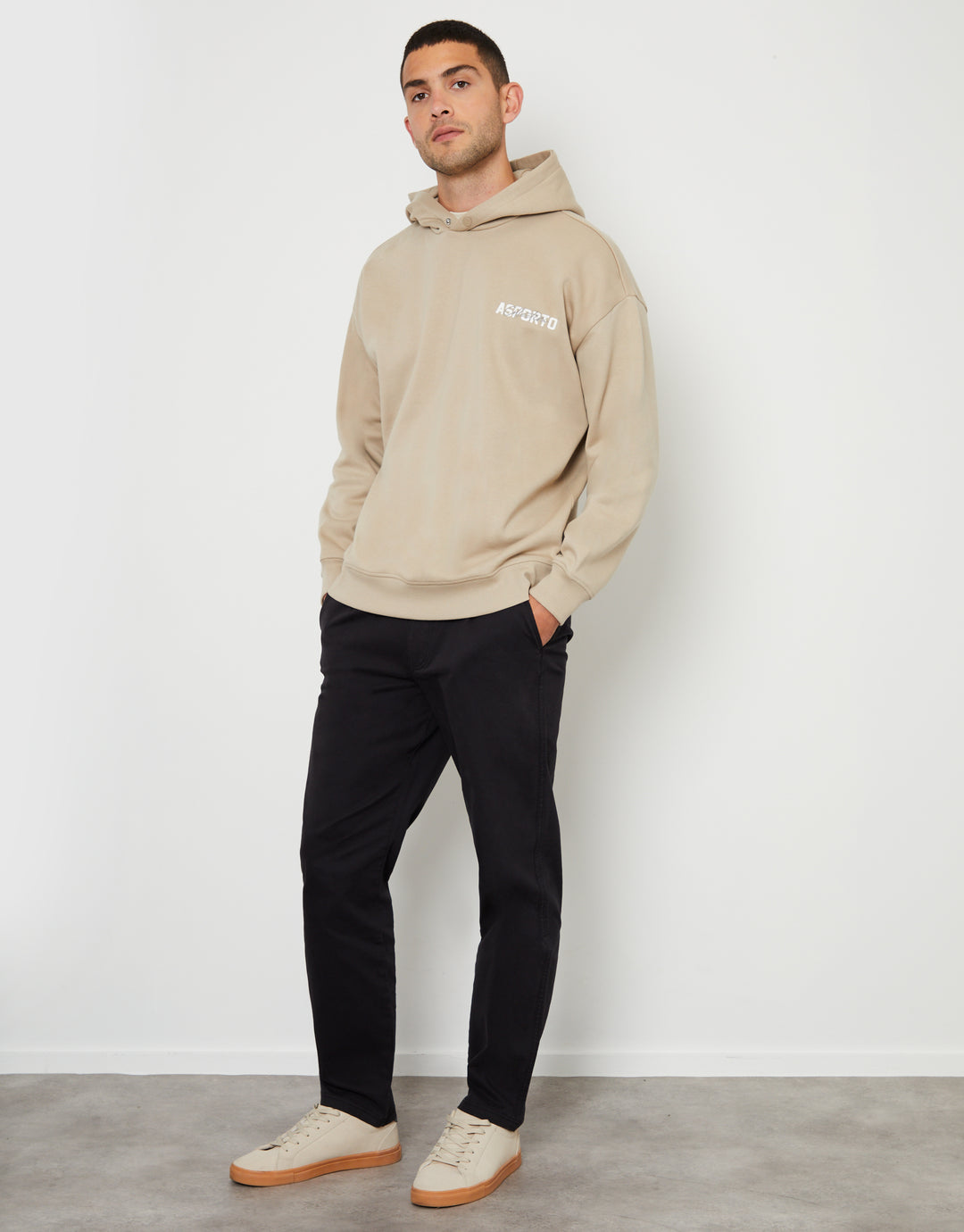 Dark Stone Graphic Print Relaxed Fit Overhead Hoodie