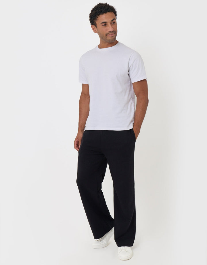 Threadbare Wide Leg Joggers in Black - full body