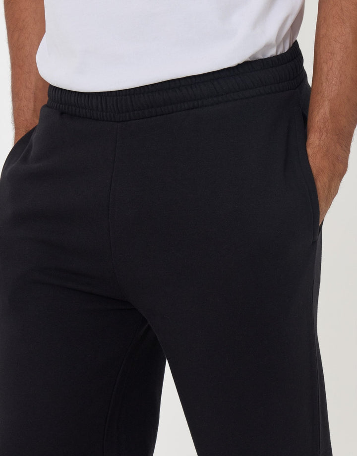 Threadbare Wide Leg Joggers in Black - close up