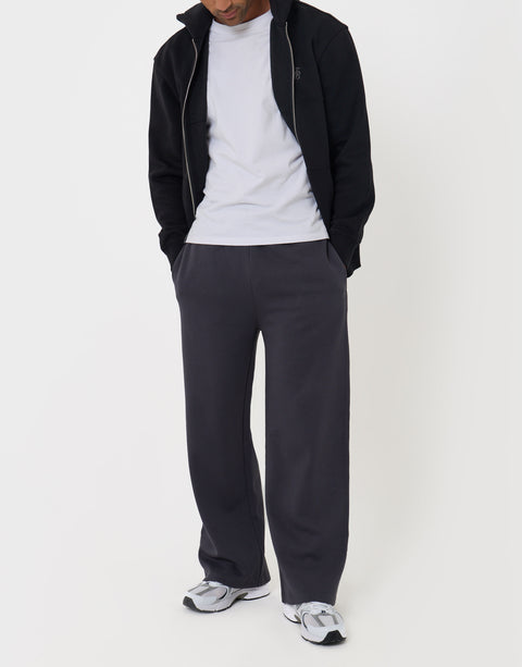 Threadbare Cotton Rich Wide Leg Joggers in Charcoal - front view