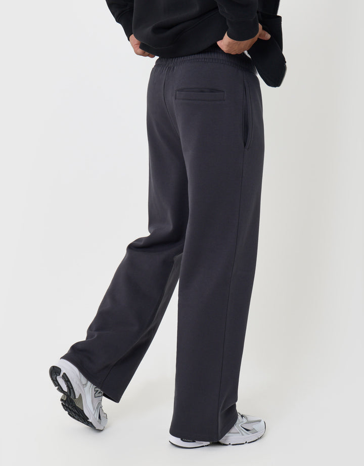Threadbare Cotton Rich Wide Leg Joggers in Charcoal - back view
