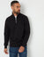 Black Pique Quarter Zip Funnel Neck Sweatshirt