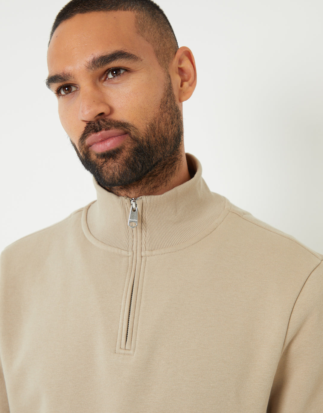 Stone Mock T-Shirt Quarter Zip Sweatshirt