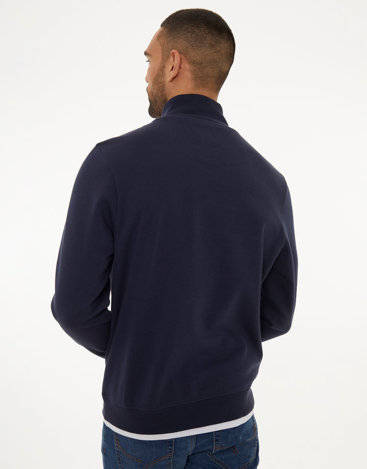 Navy Mock T-Shirt Quarter Zip Sweatshirt