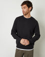 Black Mock T-Shirt Crew Neck Sweatshirt