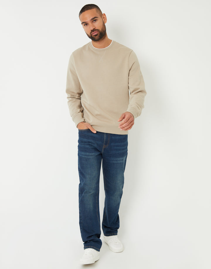 Stone Mock T-Shirt Crew Neck Sweatshirt