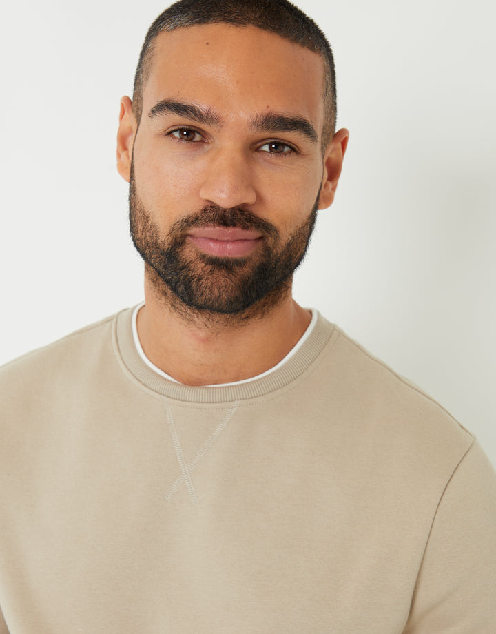 Stone Mock T-Shirt Crew Neck Sweatshirt