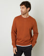 Rust Orange Mock T-Shirt Crew Neck Sweatshirt