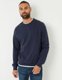 Navy Mock T-Shirt Crew Neck Sweatshirt