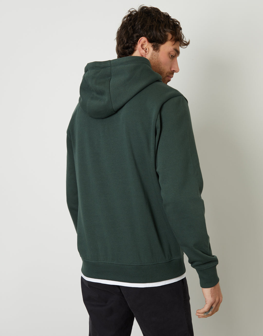 Forest Green Mock T-Shirt Overhead Hoodie