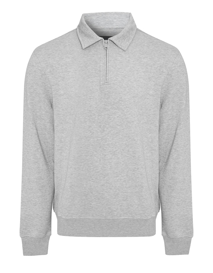 Grey Marl Quarter Zip Collared Sweatshirt