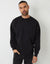 Black Relaxed Fit Crew Neck Sweatshirt