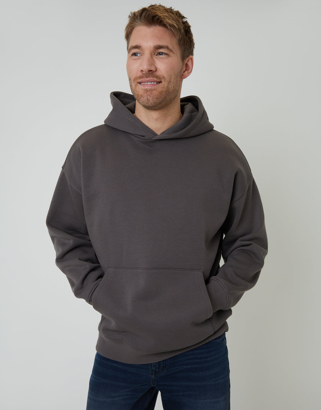 Slate Grey Relaxed Fit Overhead Hoodie