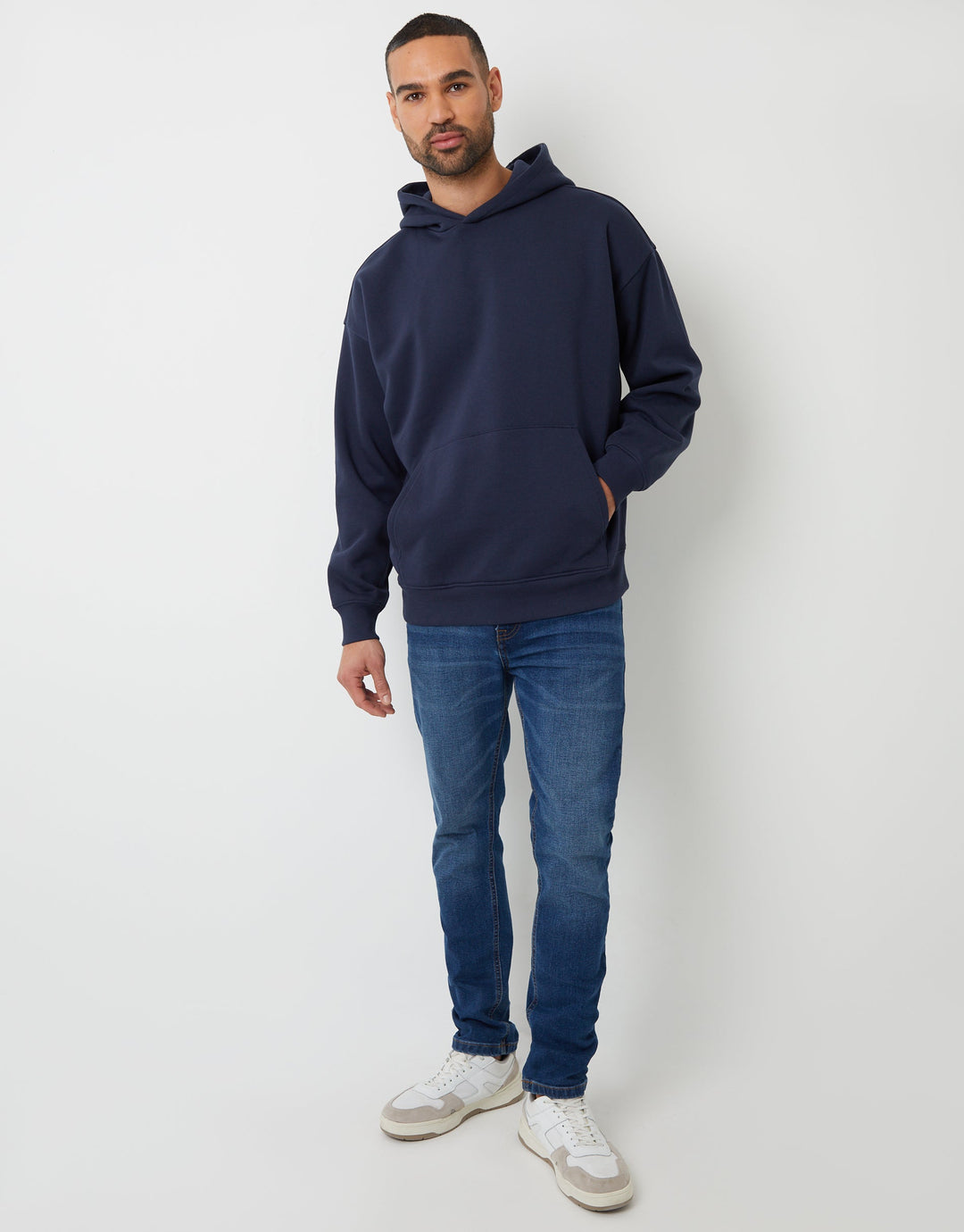 Navy Relaxed Fit Overhead Hoodie (Copy)