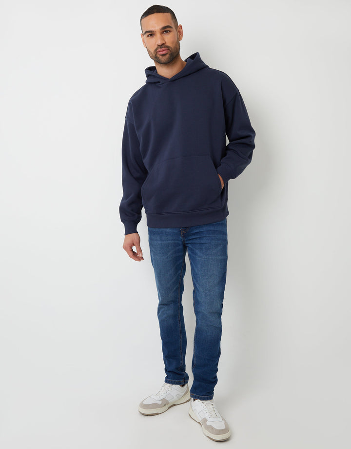 Navy Relaxed Fit Overhead Hoodie (Copy)