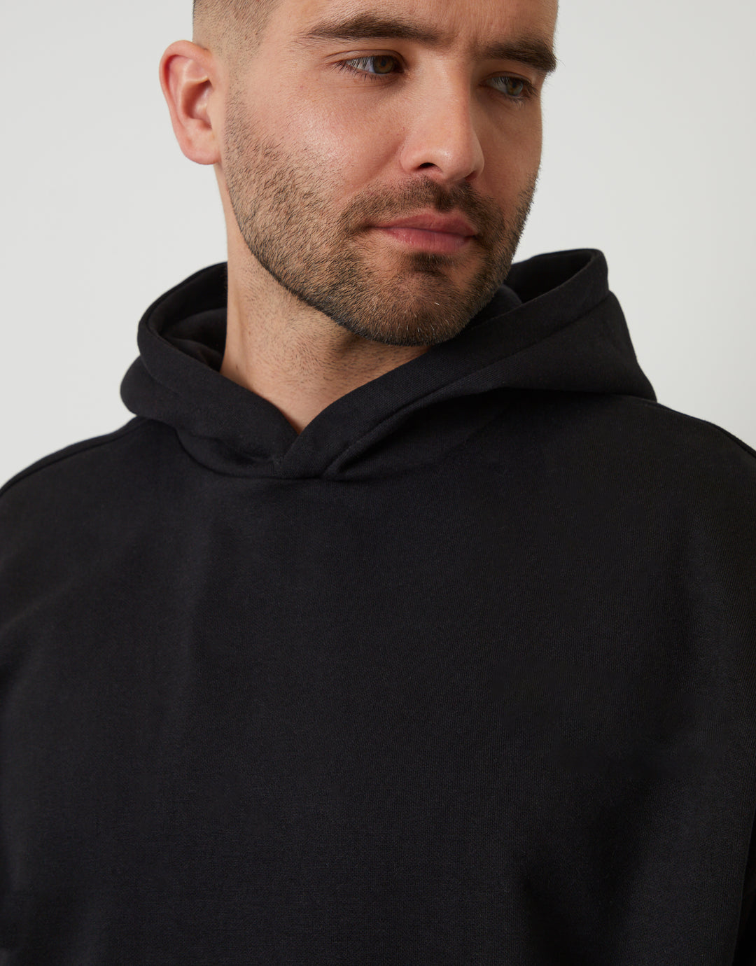 Black Relaxed Fit Overhead Hoodie