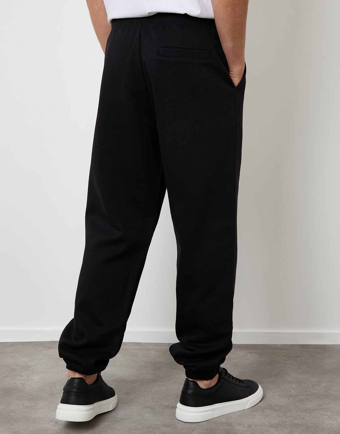 Black Relaxed Fit Cuffed Joggers