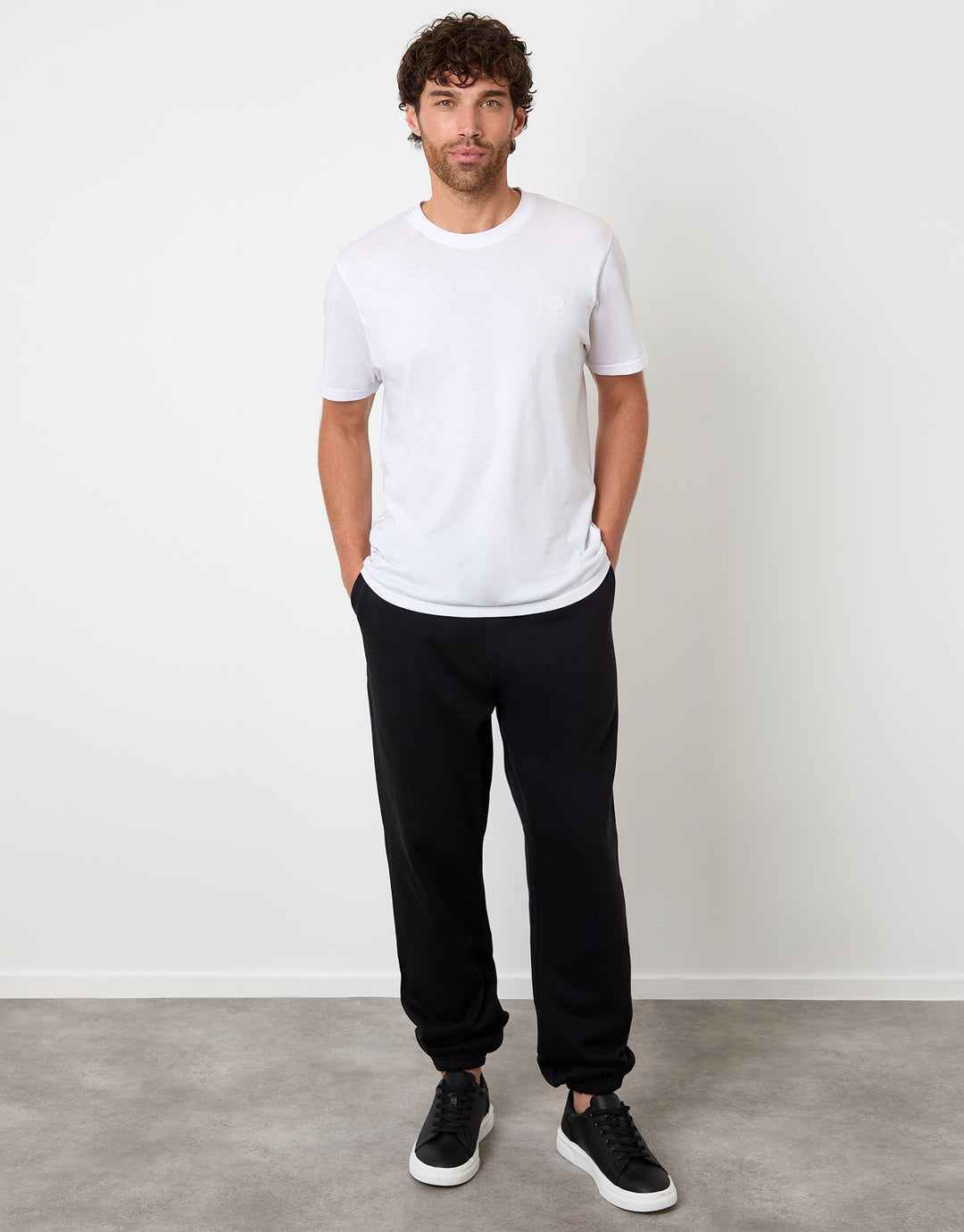 Black Relaxed Fit Cuffed Joggers