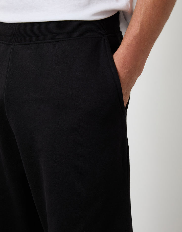 Black Relaxed Fit Cuffed Joggers