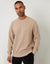 Textured Crew Neck Sweatshirt in Taupe