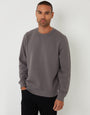 Slate Grey Relaxed Fit Rib Textured Crew Neck Sweatshirt