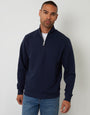 Navy Textured Quarter Zip Sweatshirt