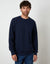 Navy Textured Crew Neck Sweatshirt