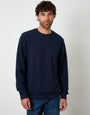 Navy Textured Crew Neck Sweatshirt