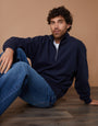 Navy Relaxed Fit Half Zip Sweatshirt