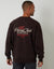 Chocolate Brown Relaxed Fit Graphic Print Crew Neck Sweatshirt