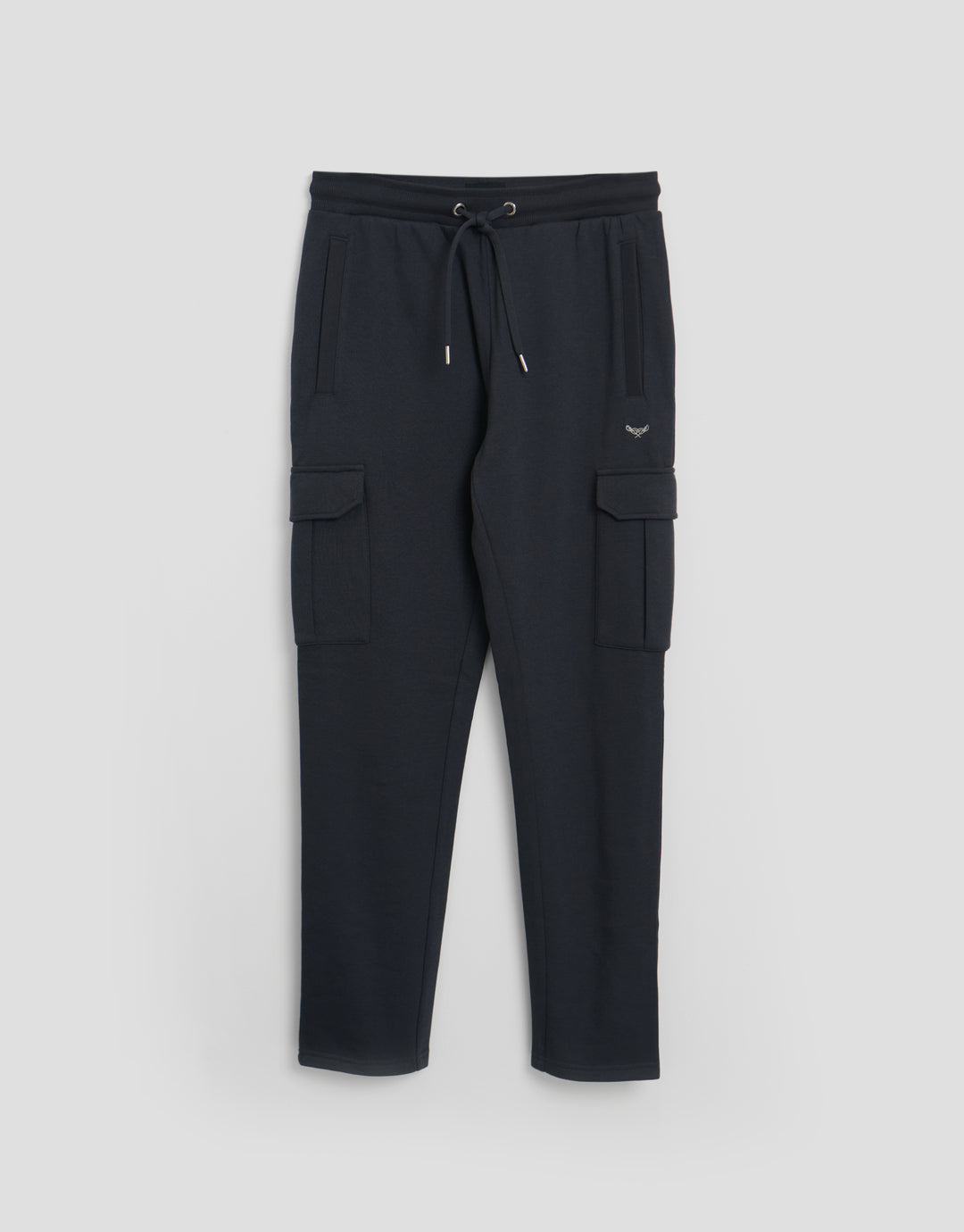 Threadbare Cotton Rich Cargo Joggers in Charcoal - flat lay