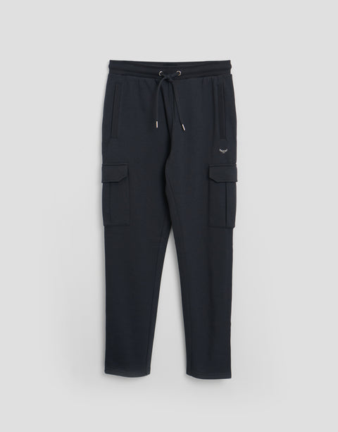 Threadbare Cotton Rich Cargo Joggers in Charcoal - flat lay