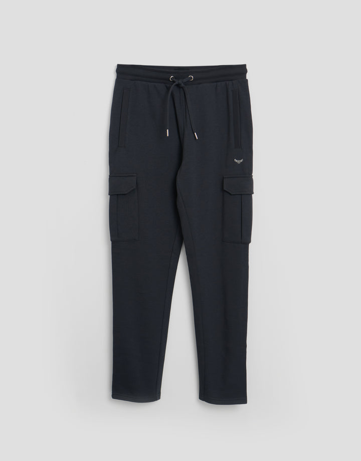 Threadbare Cotton Rich Cargo Joggers in Charcoal - flat lay