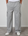 Light Grey Wide Leg Cargo Joggers