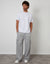 Wide Leg Cargo Joggers in Light Grey