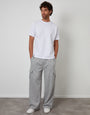 Light Grey Wide Leg Cargo Joggers