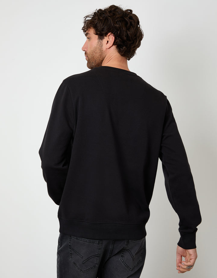 Black Christmas Graphic Print Crew Neck Sweatshirt