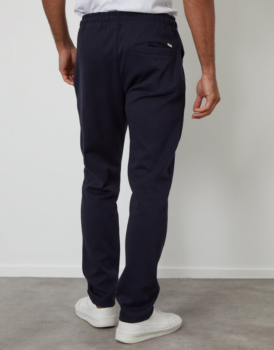 Navy Pintuck Pique Joggers