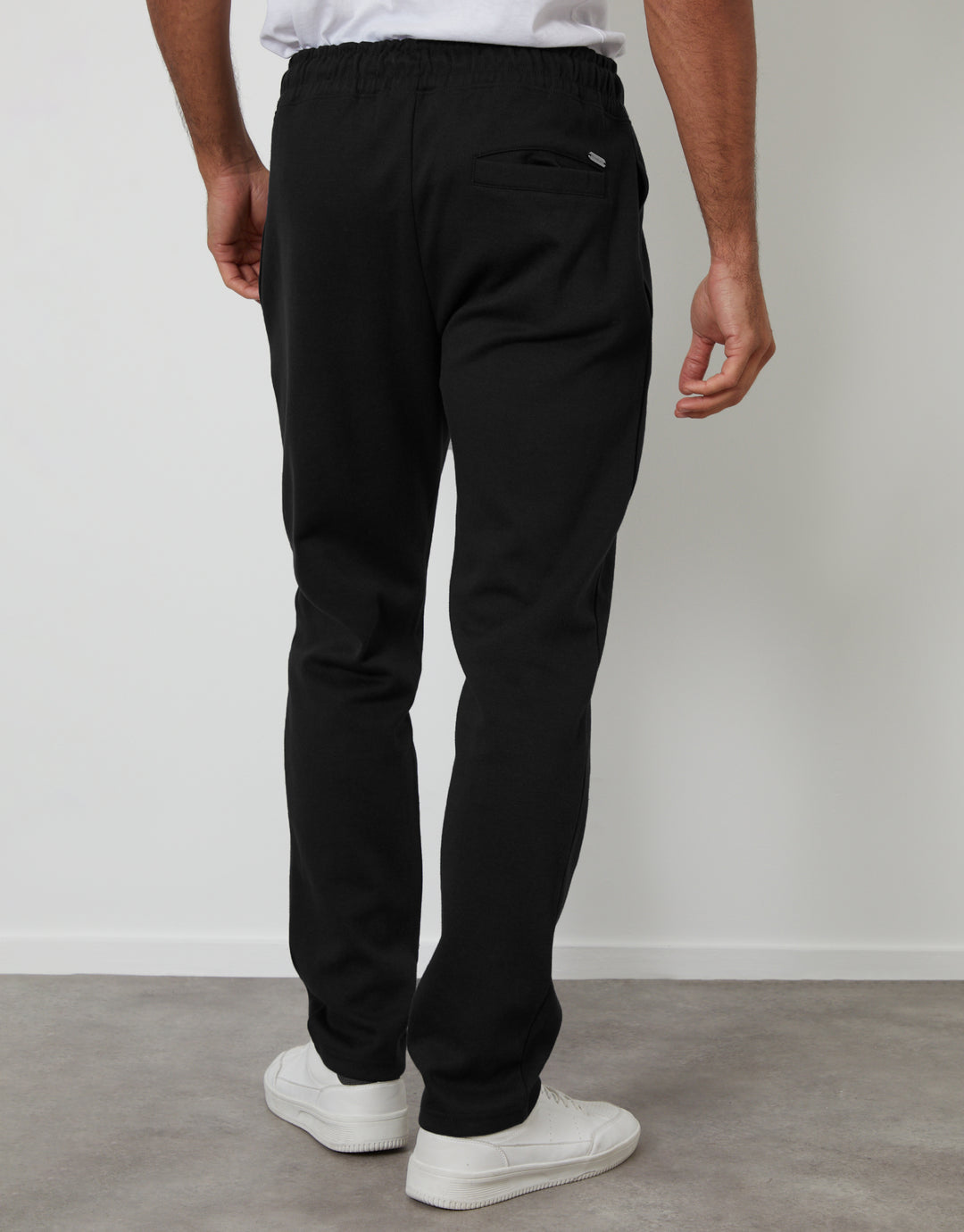 Black Pintuck Pique Joggers