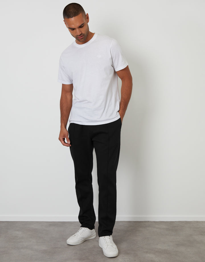 Black Pintuck Pique Joggers